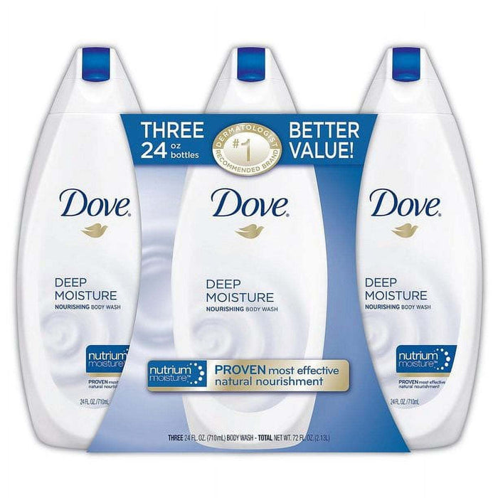 Dove Body Wash Deep Moisture 24 oz, 3 Pack