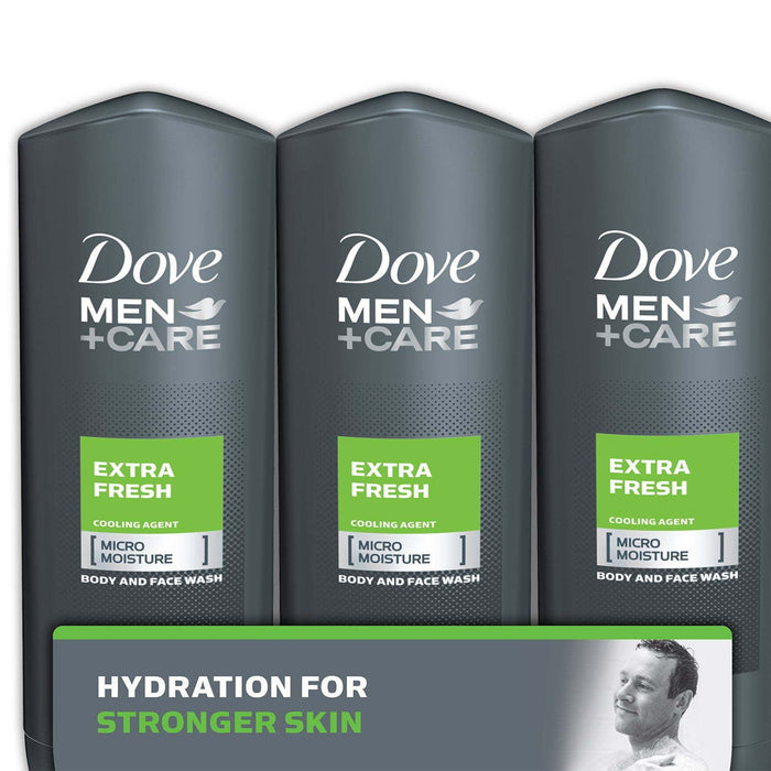 Dove Men+Care Body and Face Wash, Extra Fresh (18 Ounce, 3 Pack)