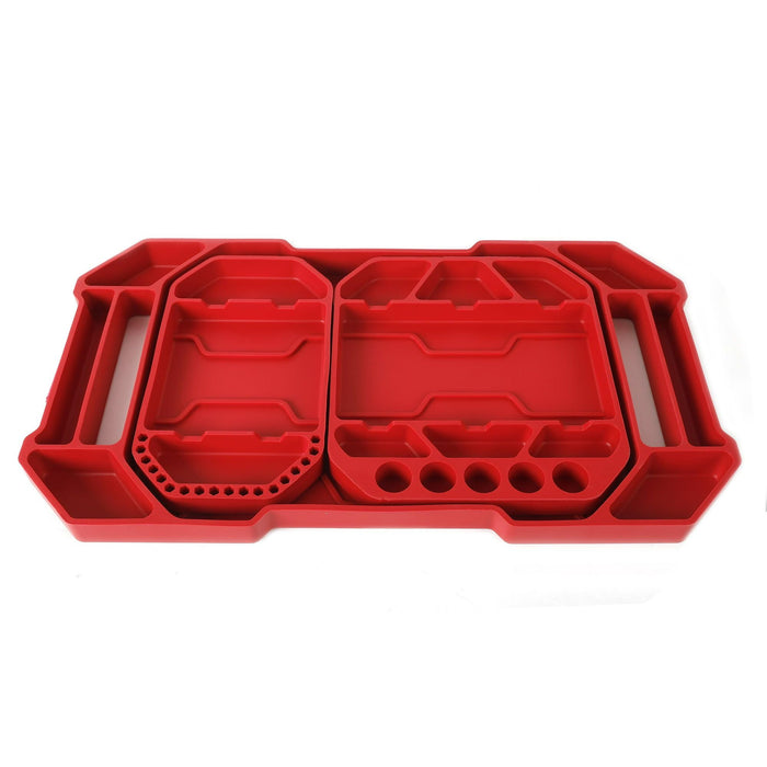 Hyper Tough 3-Piece Silicone Tool Organizer Tray, Flexible, Red, Automotive Use, New