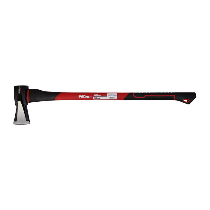 Hyper Tough 4.5lb Wood Log Splitter Axe with Red & Black Double Injection Fiberglass 34" Handle