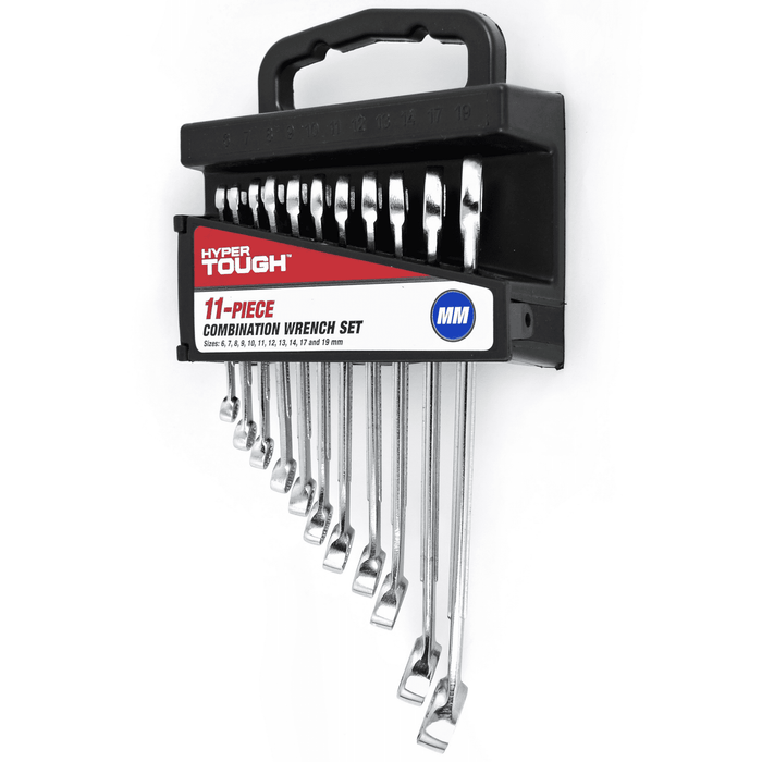 Hyper Tough 11-Piece Combination Wrench Set, Metric