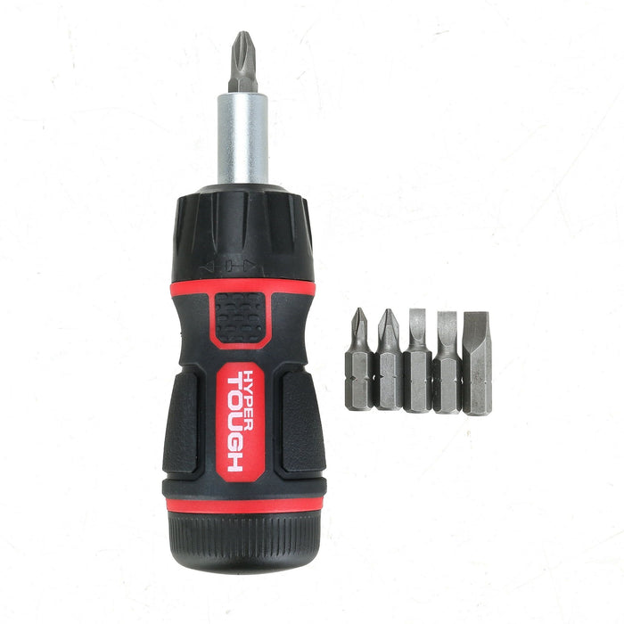 Hyper Tough 7 Piece Stubby Ratcheting Screwdriver Bit Set