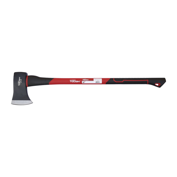 Hyper Tough 3.5 lb Single Bit Axe with Red & Black Double Injection Fiberglass 34" Handle