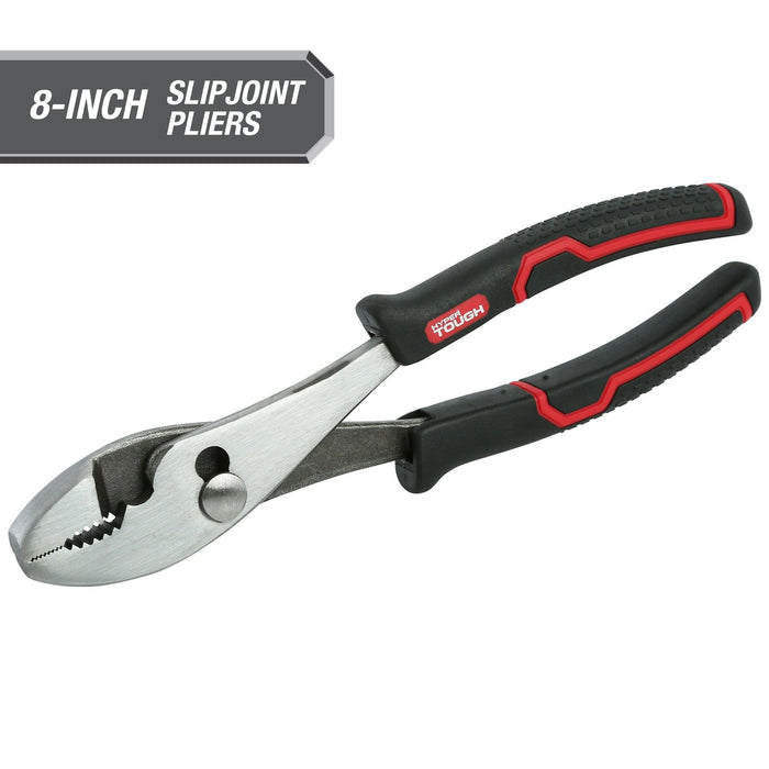 Hyper Tough 8-inch Slip Joint Pliers with Ergonomic Comfort Grips, Black, 5174V