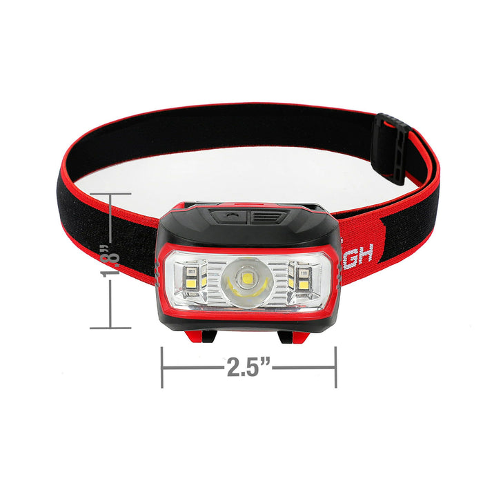 Hyper Tough 300-Lumens LED Battery Powered Headlamp with 5 Modes and Adjustable Head Strap, Includes 3 AAA Batteries