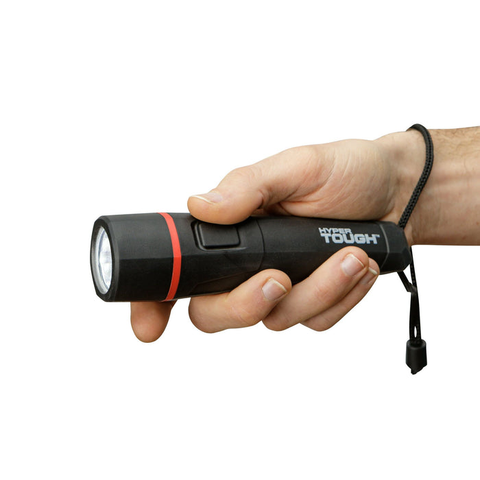 Hyper Tough 150 Lumen Rubber LED Black Flashlight - Batteries Included, 4.3 oz.