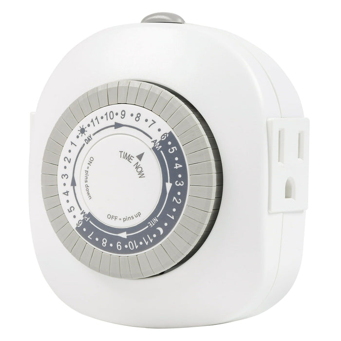 Hyper Tough Indoor Analog Timer, Double Grounded Outlet