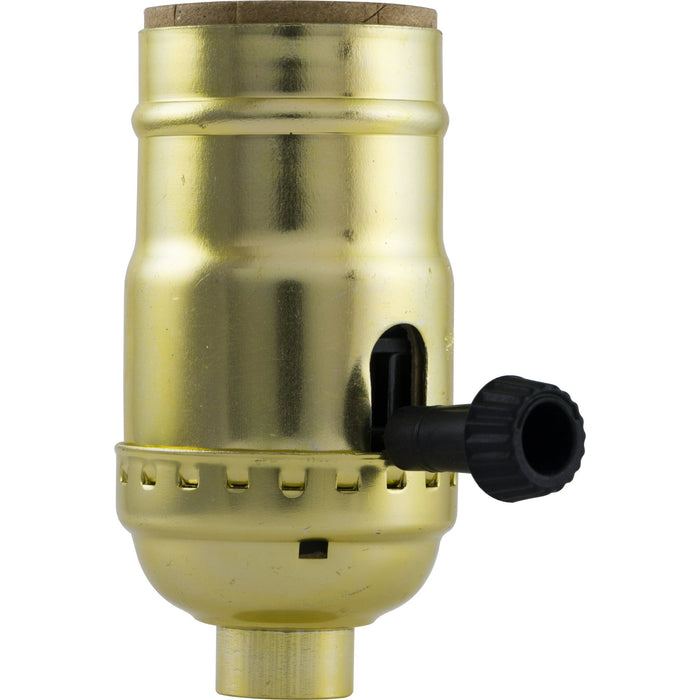 Hyper Tough 3-Way Lamp Socket, Brass Finish, 52213, 1 piece