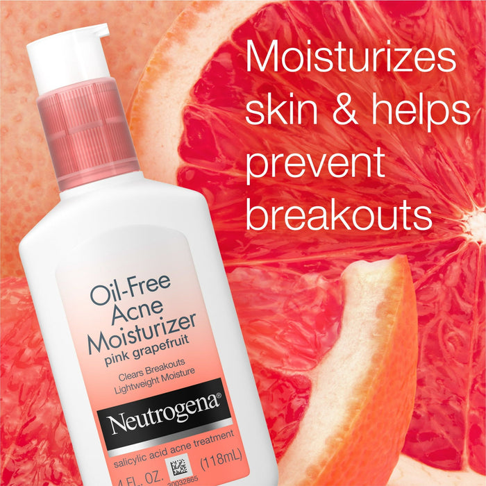 Neutrogena Oil-Free Acne Pink Grapefruit Facial Moisturizer, 4 fl oz