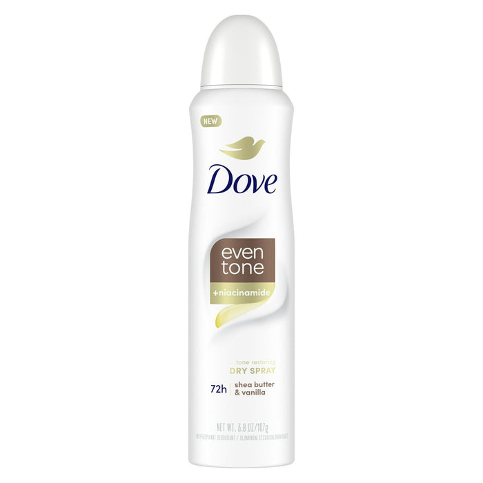 Dove Even Tone Women's Antiperspirant Dry Spray Shea Butter & Vanilla, 3.8 oz