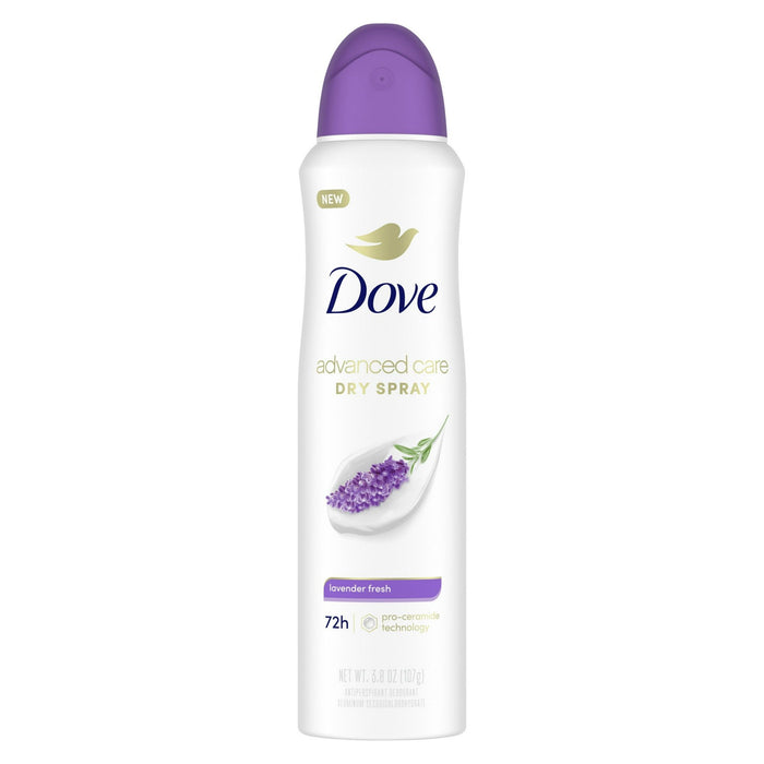 Dove Advanced Care Long Lasting Women's Antiperspirant Deodorant Dry Spray, Lavender Fresh, 3.8 oz