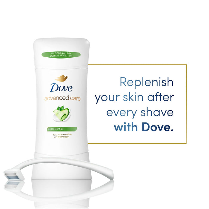 Dove Advanced Care Long Lasting Women's Antiperspirant Deodorant Stick, Cool Essentials, 2.6 oz