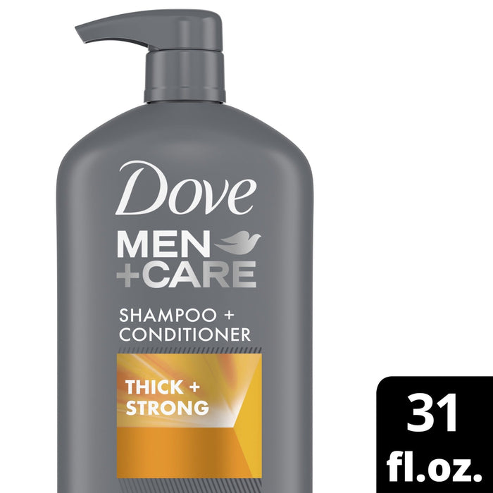 Dove Men+Care Thick & Strong Thickening 2-in-1 Shampoo and Conditioner, 31 fl oz