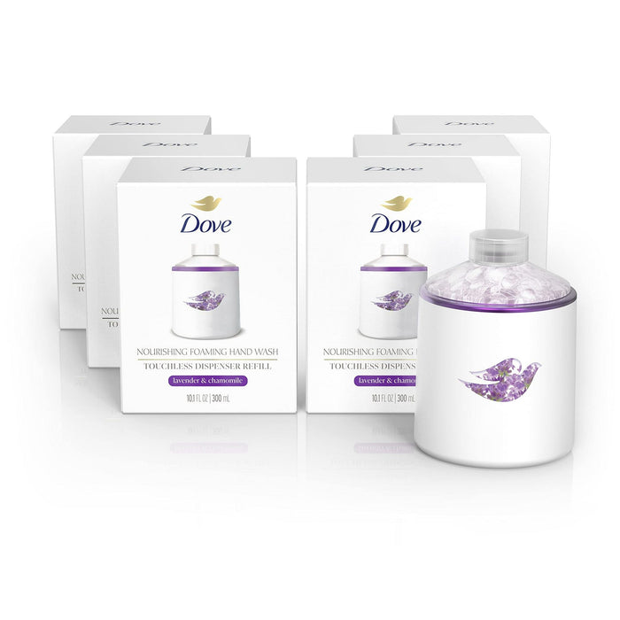 D ove Nourishing Foaming Hand Wash Touchless Dispenser Refill Lavender And Chamomile Moisturizing Hand Wash For Lasting Nourishment 10.1 Oz 6-Pack