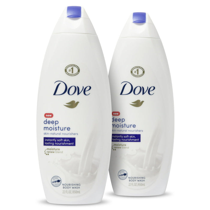 Dove Deep Moisture Nourishing Long Lasting Women's Body Wash Twin Pack, 20 fl oz