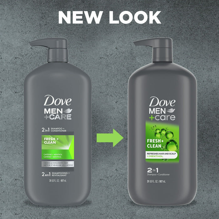 Dove Men+Care Daily 2-in-1 Shampoo and Conditioner Fresh & Clean, 31 oz