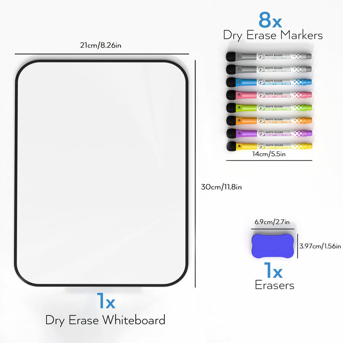 Nicpro Dry Erase Whiteboard, 9 x 12 in Double Sided Magnetic Desktop Whiteboard