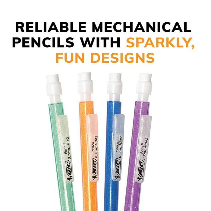 BIC Xtra-Sparkle No. 2 Mechanical Pencils, Medium Point (0.7mm), 24 Count