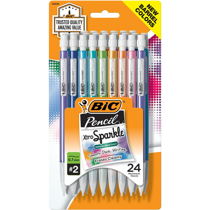 BIC Xtra-Sparkle No. 2 Mechanical Pencils, Medium Point (0.7mm), 24 Count