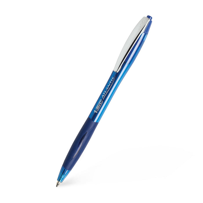 BIC Glide Blue Retractable Ballpoint Pens, Medium Point, 1.0 mm, Blue Ink, Pack of 4