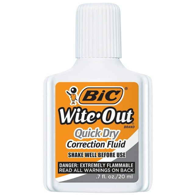 BIC Wite-Out Quick Dry Correction Fluid, 0.7 oz, White, 1 Count