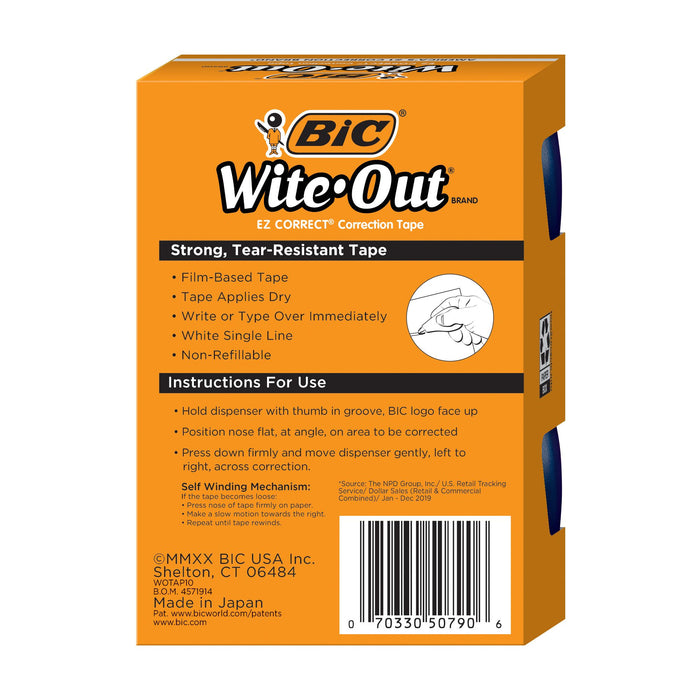 BIC? Wite-Out? Brand EZ Correct? Correction Tape, White, 10 Pack