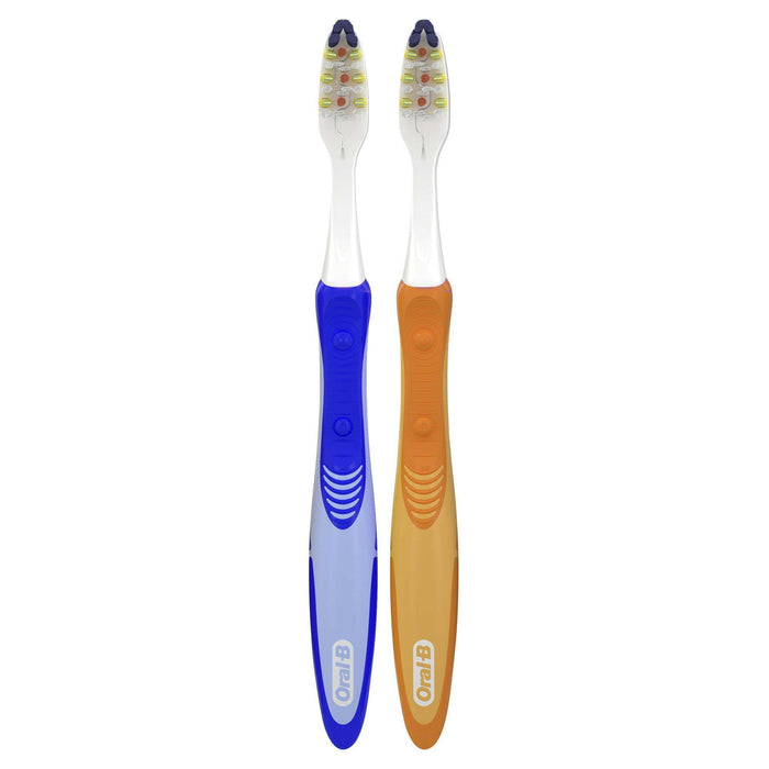 Oral-B Vibrating Pulsar Battery Toothbrushes, Full Head, Medium, 2 Count, for Adults and Children 3+