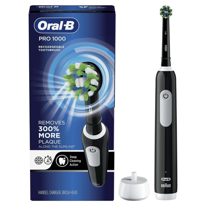 Oral-B Pro 1000 Electric Toothbrush with (1) Brush Head, Rechargeable, Black