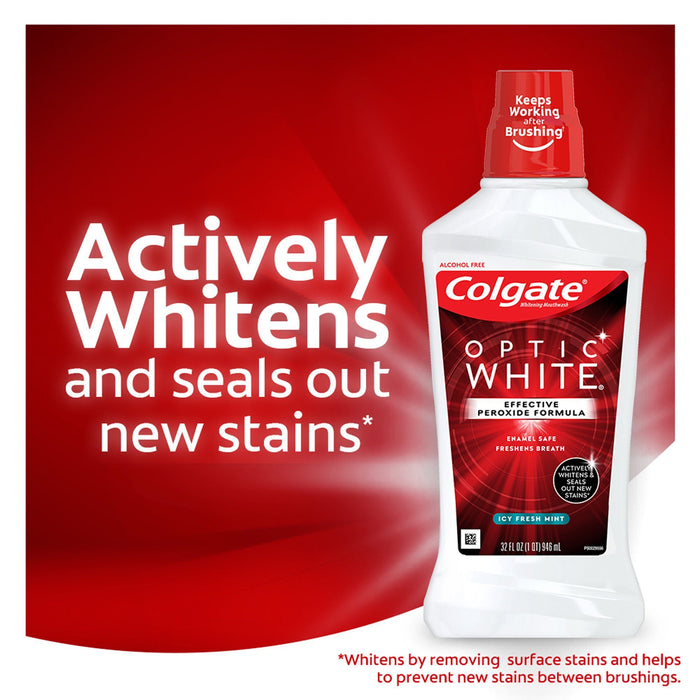 Colgate Optic White Whitening Mouthwash; Fresh Mint; 946 mL; 32 fl.oz