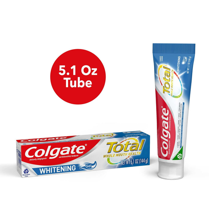 Colgate Total Teeth Whitening Toothpaste; Mint Toothpaste; 5.1 oz Tube