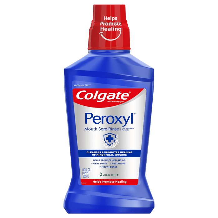 Colgate Peroxyl Mouth Sore Rinse; 1.5% Hydrogen Peroxide; Mild Mint; 500 ml; 16.9 fl.oz