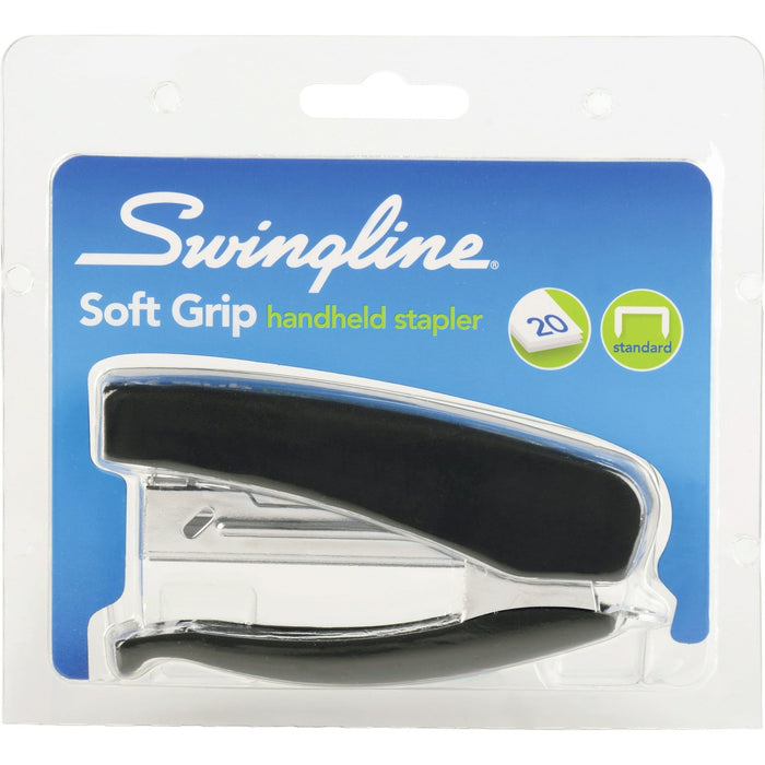 Swingline Soft Grip Half Strip Hand Stapler, 20-Sheet Capacity, Black