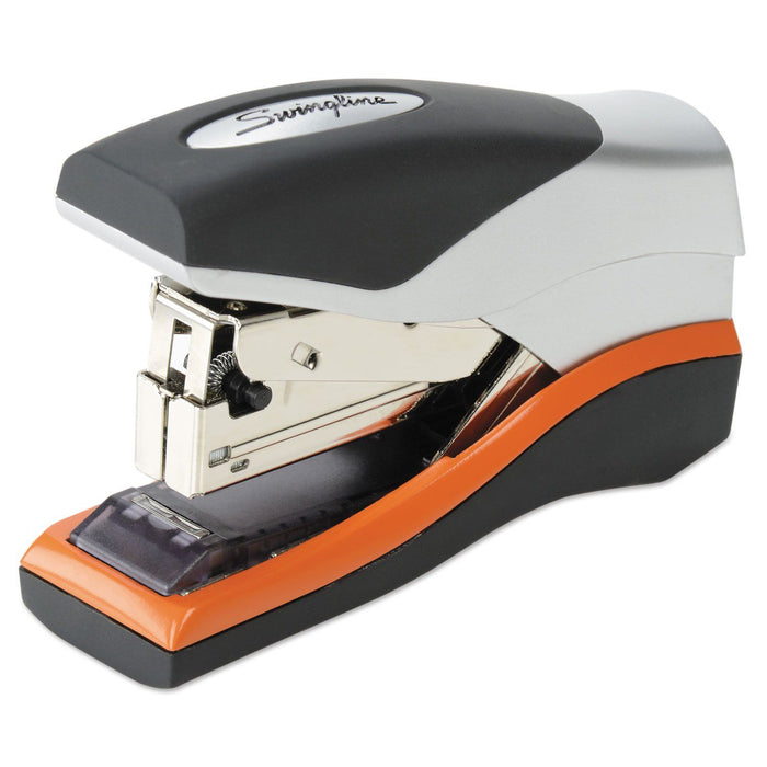 Swingline Optima 40 Compact Stapler, 40-Sheet Capacity, Black/Silver/Orange