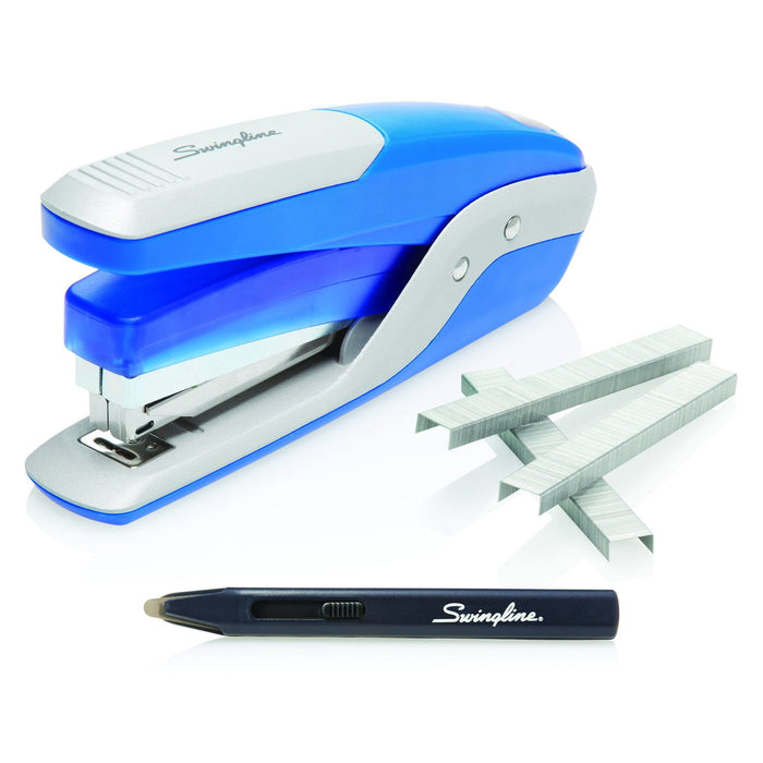 Swingline S7064584A 28-Sheet Capacity Quick Touch Stapler Value Pack - Blue/Silver