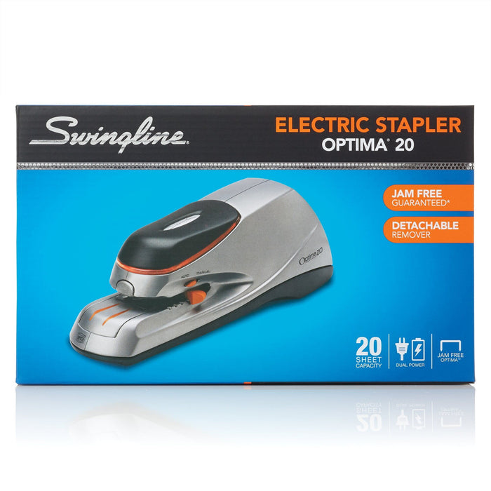 Swingline Optima 20 Electric Stapler, 20 Sheets, Silver