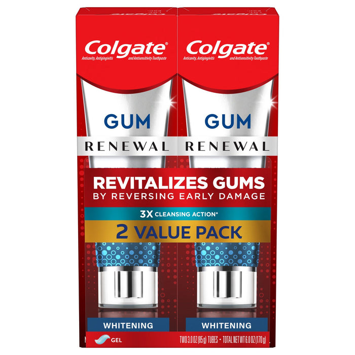 Colgate Renewal Gum Protection Whitening Toothpaste Gel; Mint; 2 Pack; 3 oz Tubes