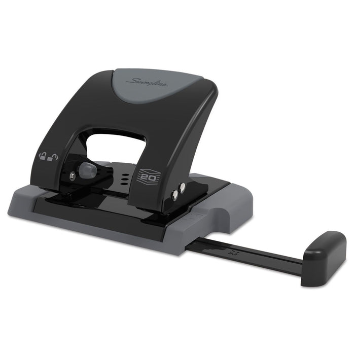 Swingline 20-Sheet Smarttouch Two-Hole Punch, 9/32" Holes, Metal, Black/Gray