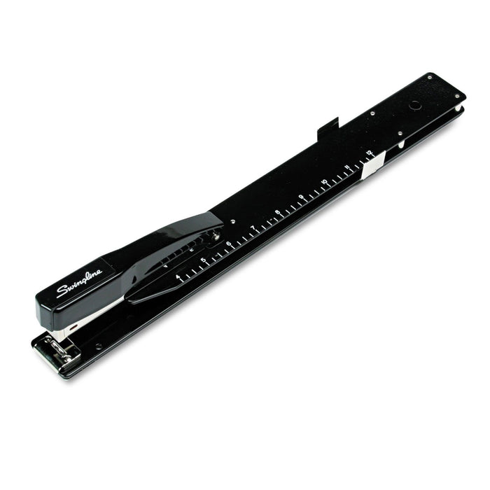 Swingline Heavy-Duty Long Reach Stapler, 20-Sheet Capacity, 12" Throat, Black