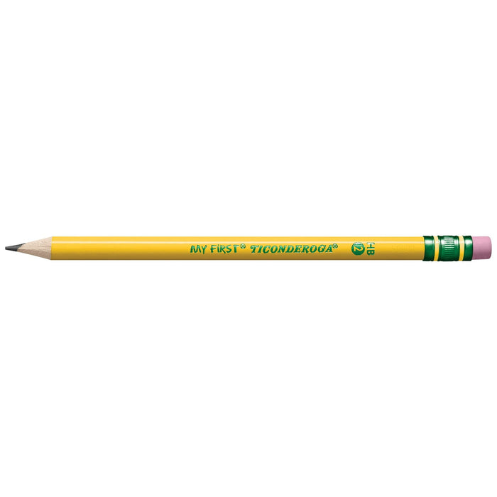 Ticonderoga My First Beginner Pencils, Sharpened #2 Lead, Yellow, 2 Count
