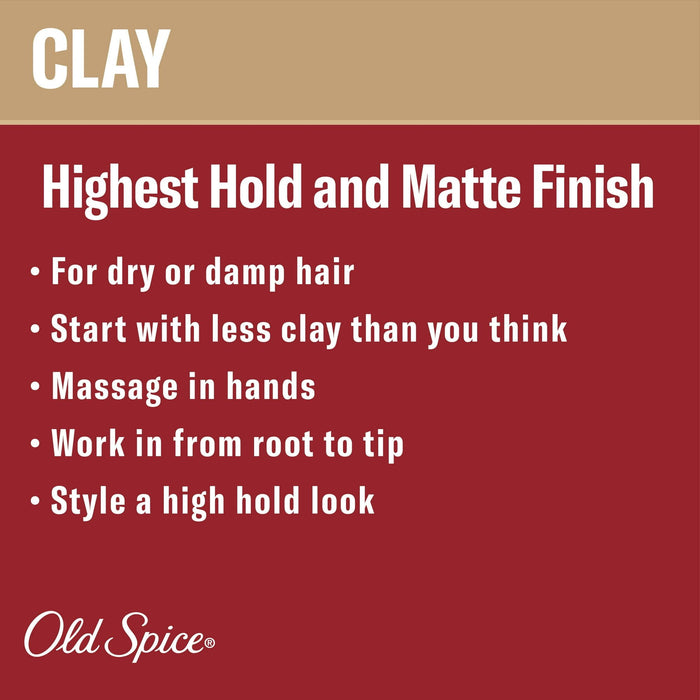 Old Spice Hair Styling Clay for Men, Flexible Hold, 2.22 oz