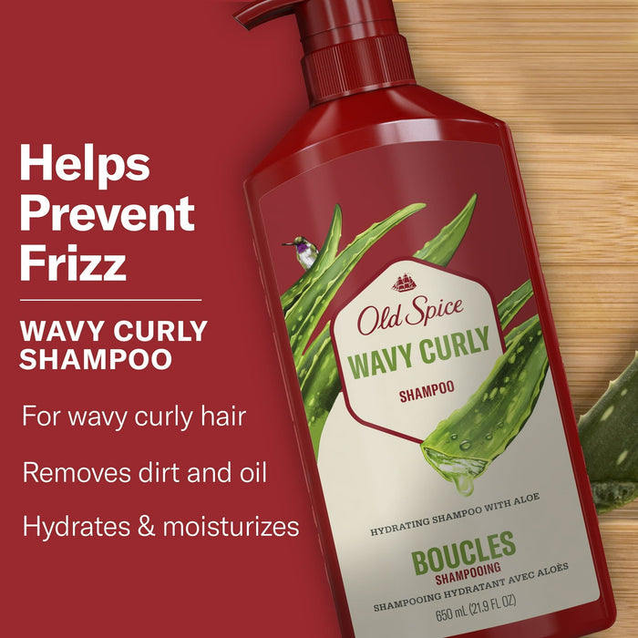 Old Spice Wavy Curly Shampoo with Aloe & Avocado Oil, 21.9 fl oz