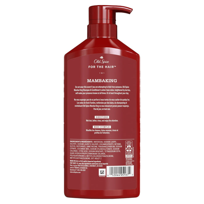 Old Spice Mamba King 2n1 Men's Shampoo and Conditioner, All Hair Types, 21.9 fl oz