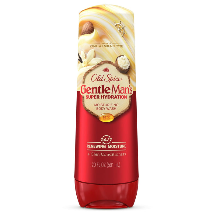 Old Spice GentleMan's Blend Super Hydration Body Wash for Men, Vanilla + Shea, 20 fl oz