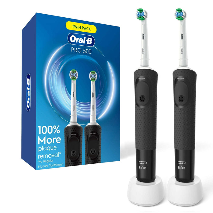 Oral-B Pro 500 Electric Toothbrush with (1) Brush Head, Black, for Adults and Children 3+