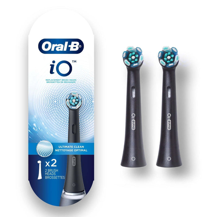 Oral-B iO Ultimate Clean Replacement Brush Heads, Black, 2 Count