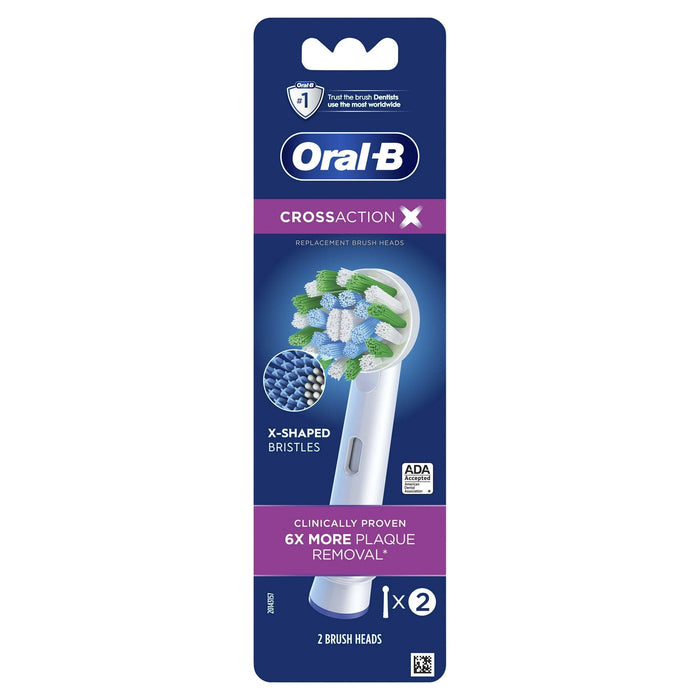 Oral-B CrossAction Electric Toothbrush Replacement Brush Heads, 2 Ct