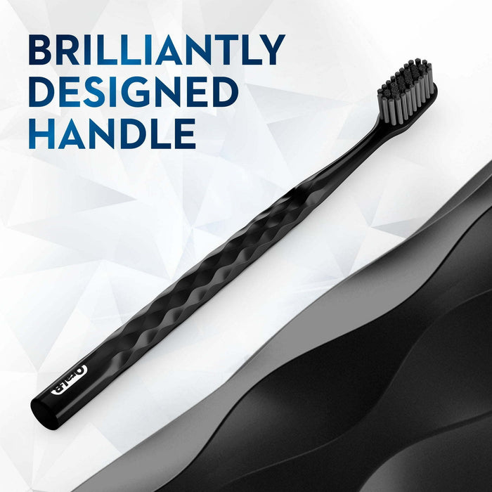 Oral-B Brilliance Whitening Manual Toothbrush, Extra Soft, Black and Teal, 2 Count, for Adults & Children 3+