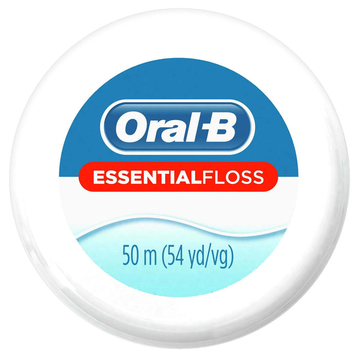 Oral-B Essential Floss Mint Waxed Dental Floss, Cavity Defense, 50m