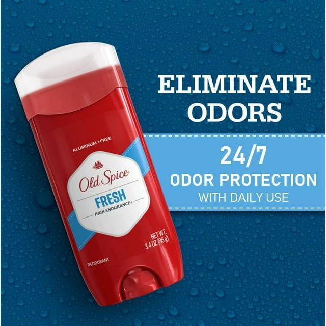 Old Spice Aluminum Free Deodorant Stick for Men, High Endurance Fresh, 3.4 oz, Twin Pack