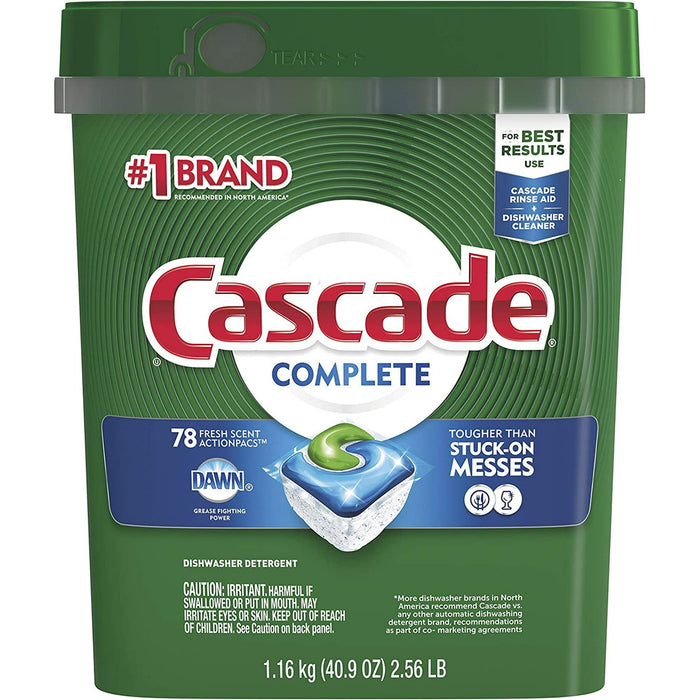 Cascade ActionPacs Pods Dishwasher Detergents, Fresh Scent, 40.9 Ounce, 78 Count